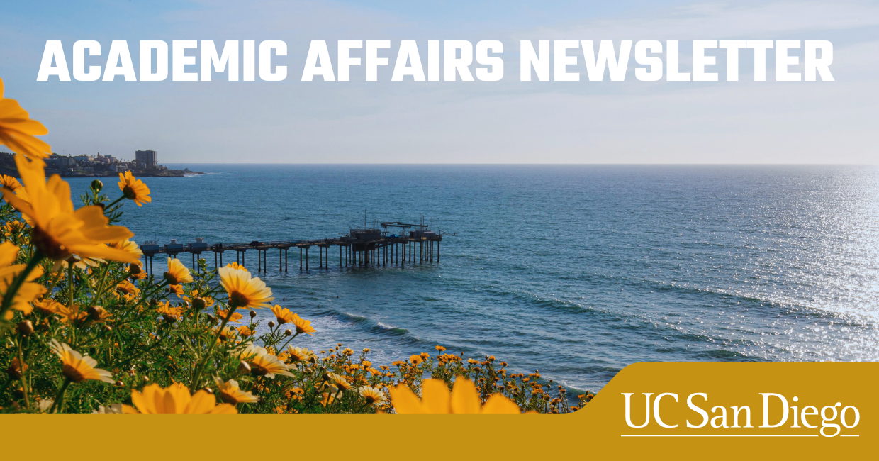 Scripps Pier with yellow flowers